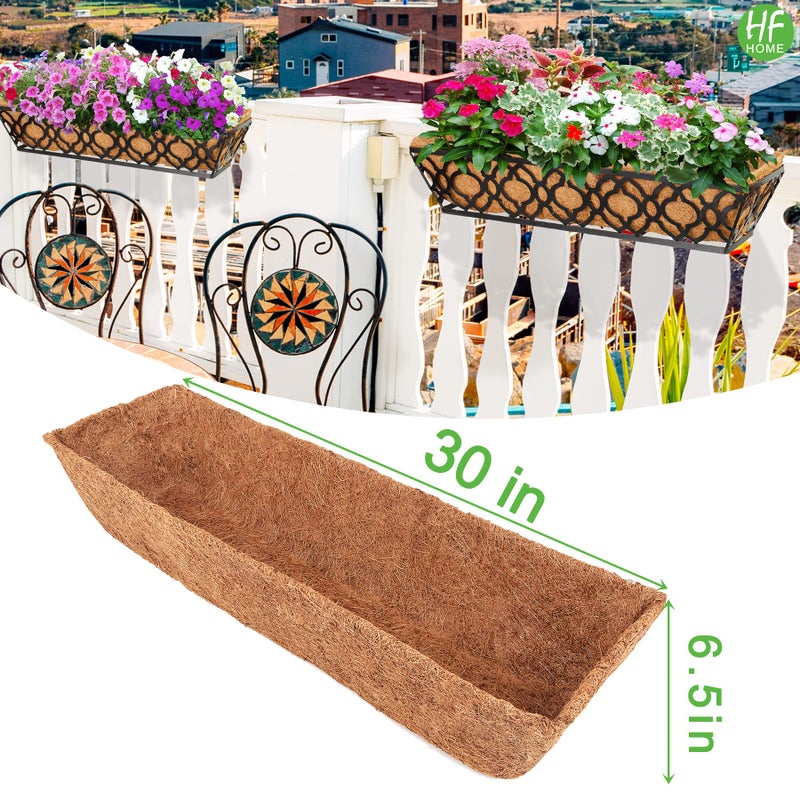 HFHOME 2Pcs 24" Trough Coco Fiber Replacement Liner, Natural 24 in Window Deck Coco Replacement Liner for Window Box - Image 2